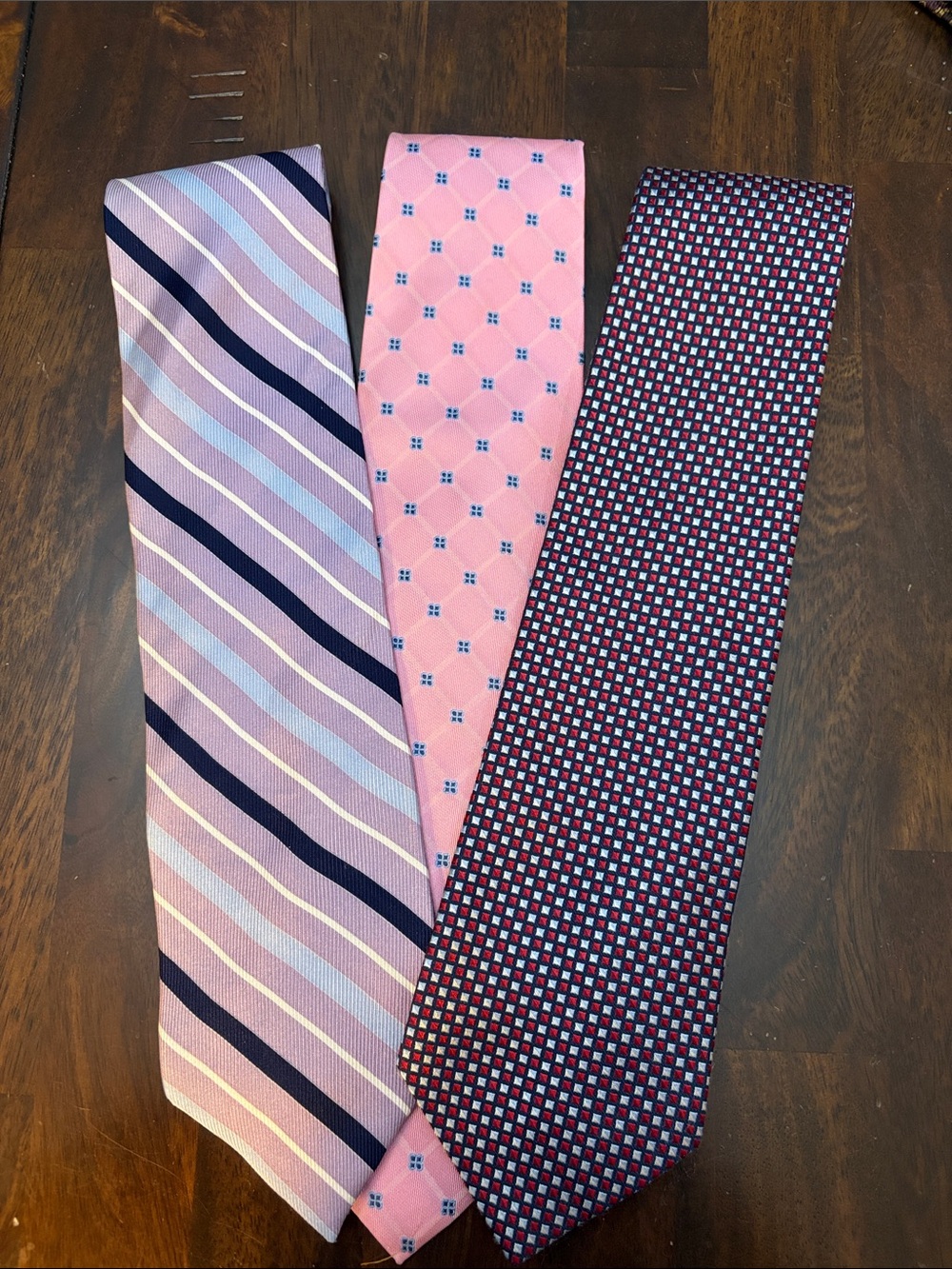 Izod Ties—Trio: Purple, Pink, and Red with Blue